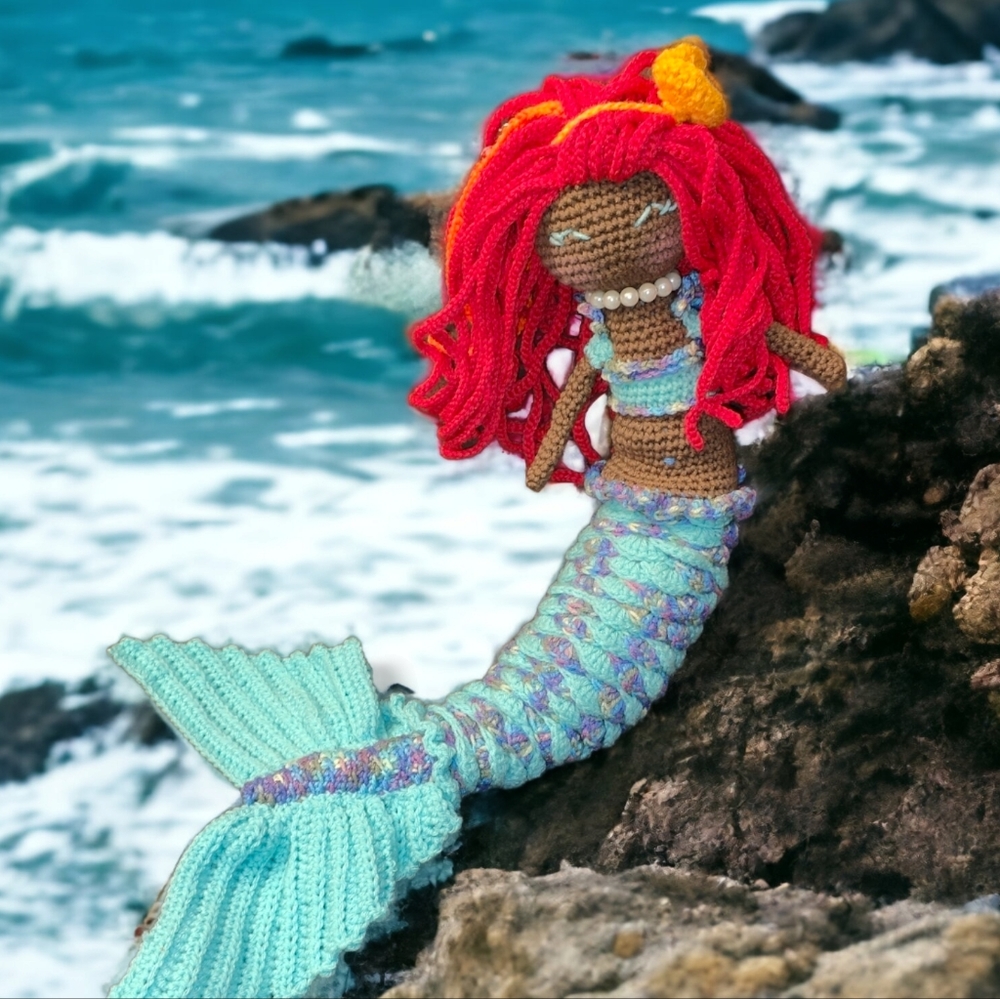 Handmade Crochet Little Mermaid Ariel 32" Doll